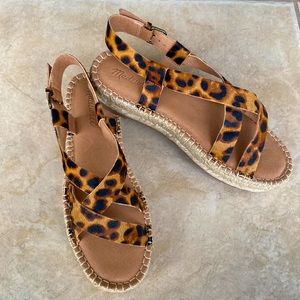 New in Box Madewell Leopard Calf Hair Espadrille Sandals size 8